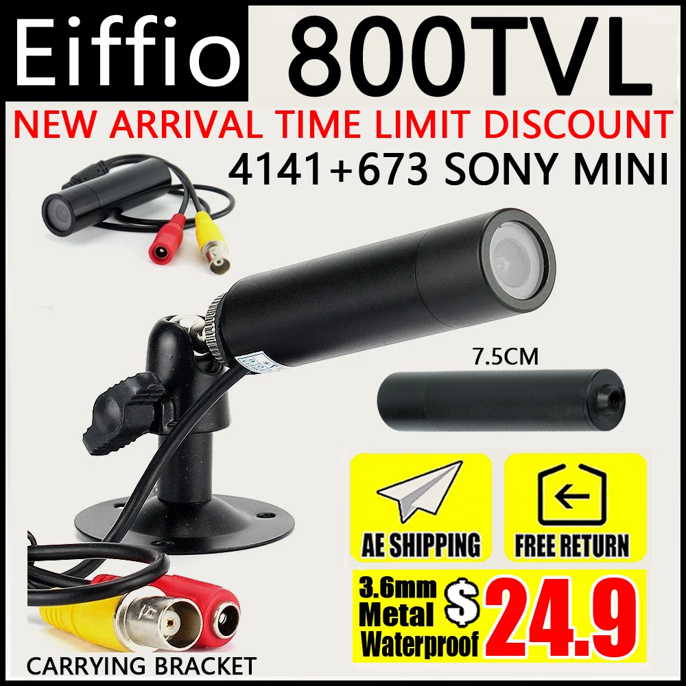 Мини-камера видеонаблюдения 4140 tvl 673 + 1/3 Meta Bullet 3 6 &quotCCD Sony датчик Effio HD CCTV цилиндр мм