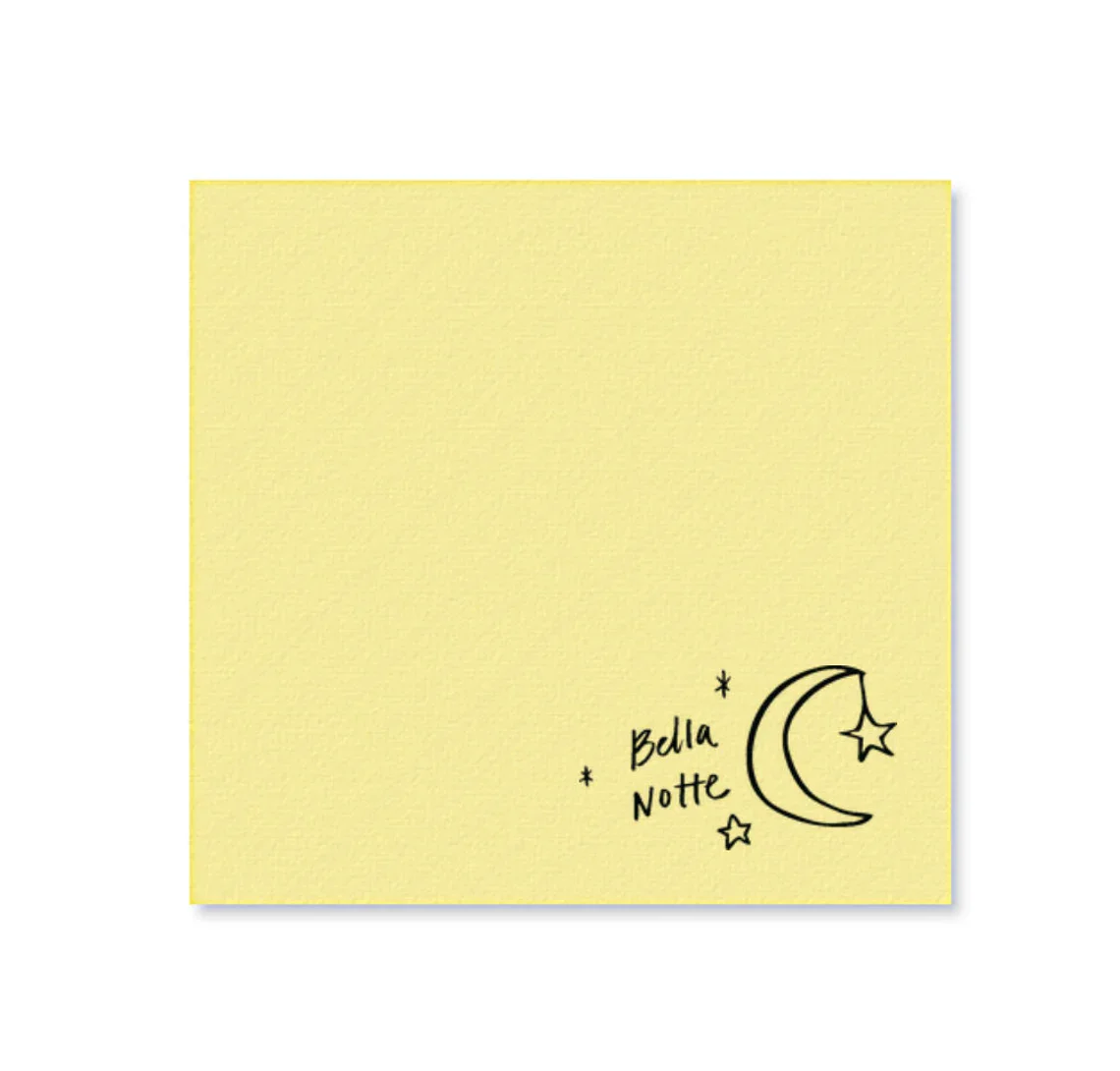 Bella Notte Moon Stars | Italy Party Cocktail Napkin Set Guest Towel Foil Print Entertaining Hostess Appetizer