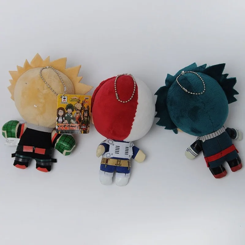 Cartoon Anime My Hero Academia Deku Bakugou Katsuki Todoroki Shoto Cute Plush Doll Bag Pendant Keychain Children's Toy Gift images - 6