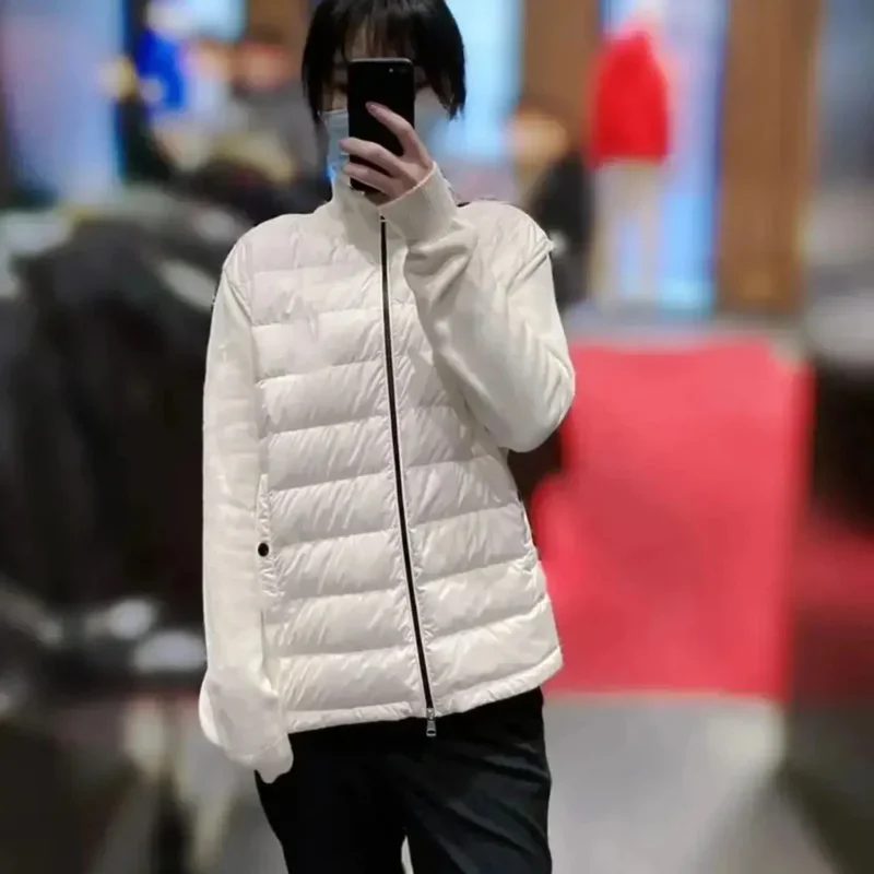 Mo*cl*r однотонная ветрозащитная укороченная куртка-пуховик унисекс зимняя толстая