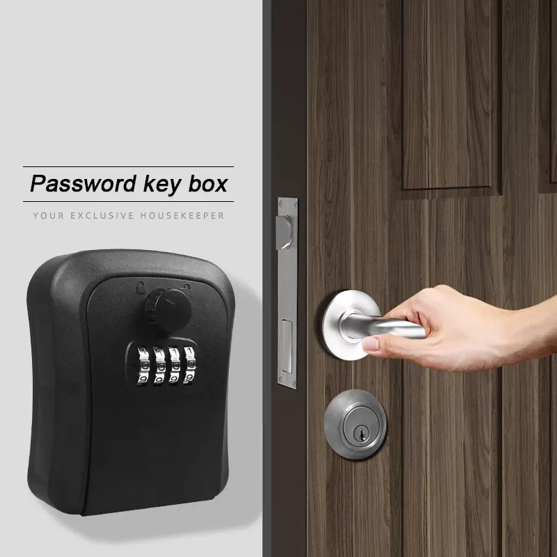 

Wall Mount Key Safe Lock Box Home Office Security Storage Combination Lock Box for Outside Garage Indoor Outdoor Key Holder