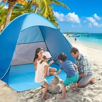 outdoor automatic tent instant pop up camping tent portable travel beach tent anti uv shelter fishing hiking picnic silver