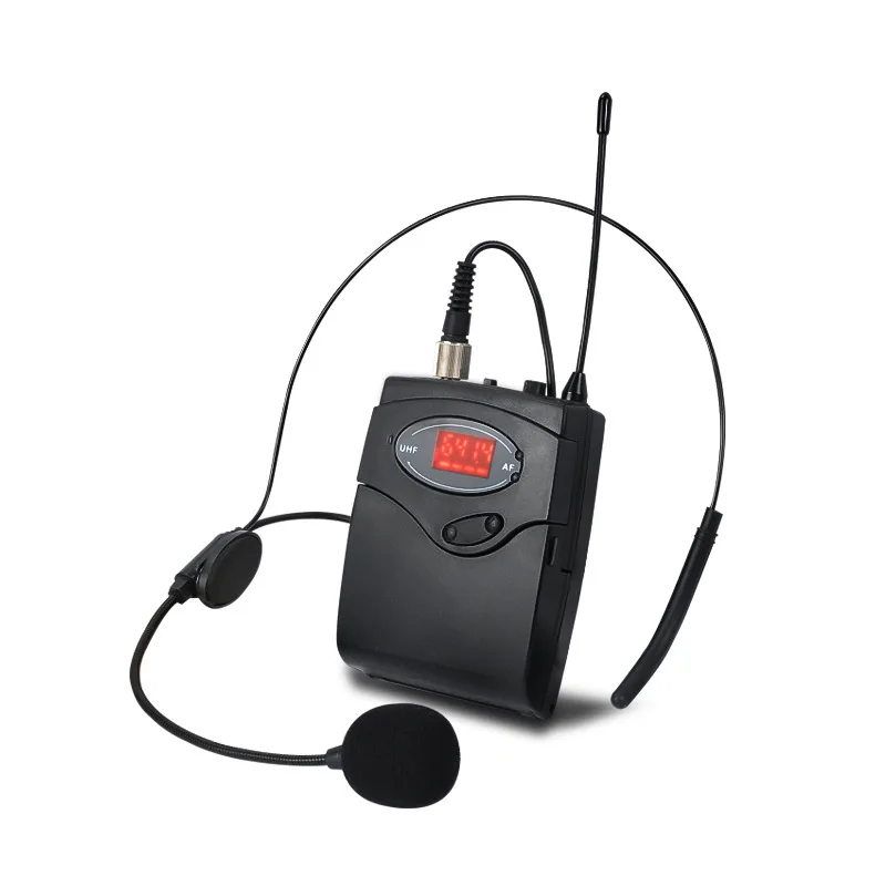 

Wireless Microphone Set With Head-Wear + Lavalier Lapel Mics Transmitter Receiver UHF Frequency For Speech Teaching