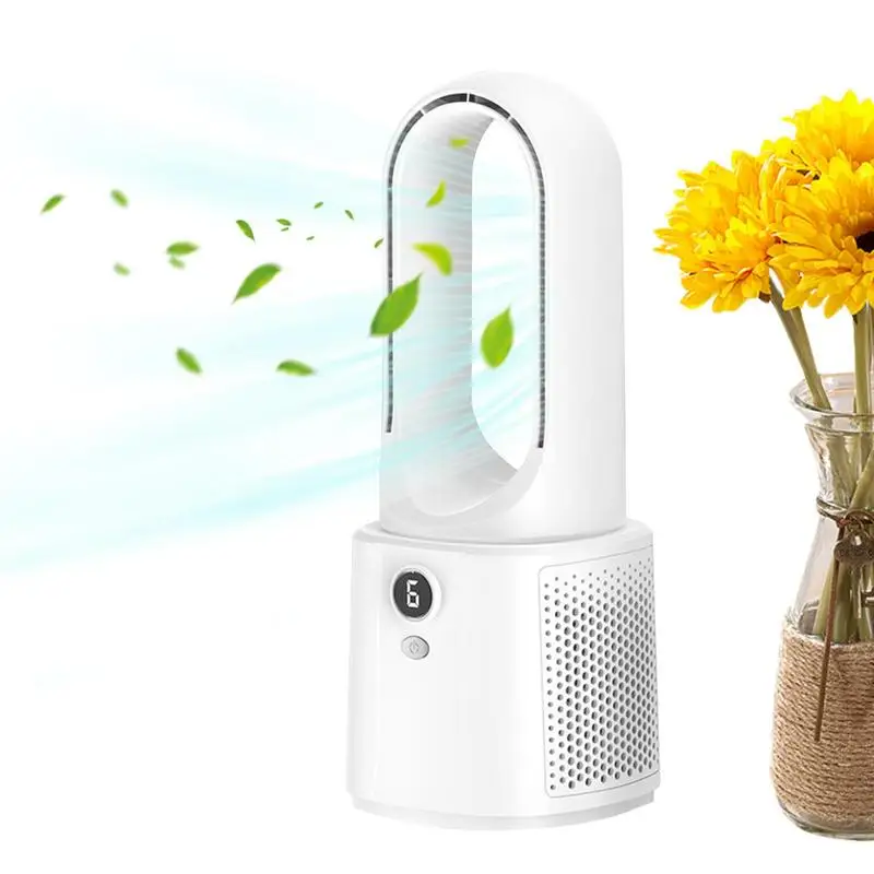 

Bladeless Fan For Bedroom USB Quiet Desk Cooling Fan Portable Small Personal Fan With Night Light 6-Speed Mute For Travel Car