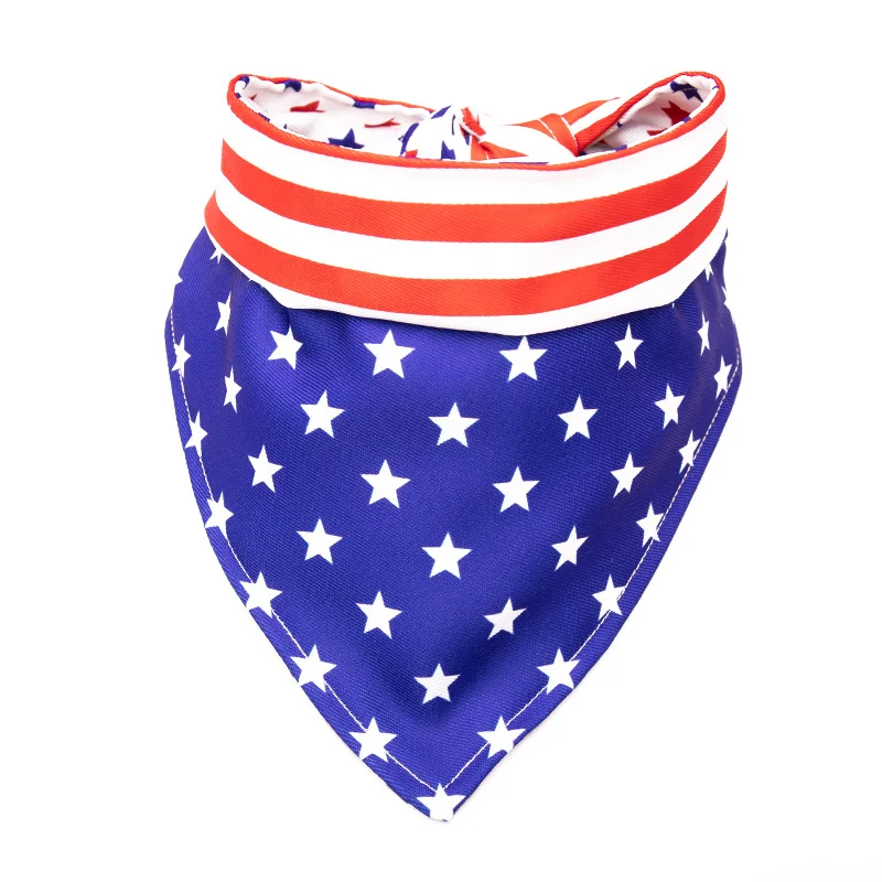 

Independence Day American Flag Dog Bandanas Scarf Pet Washable Cat Bib For Large Dog Accessories Accesorios Para Perros
