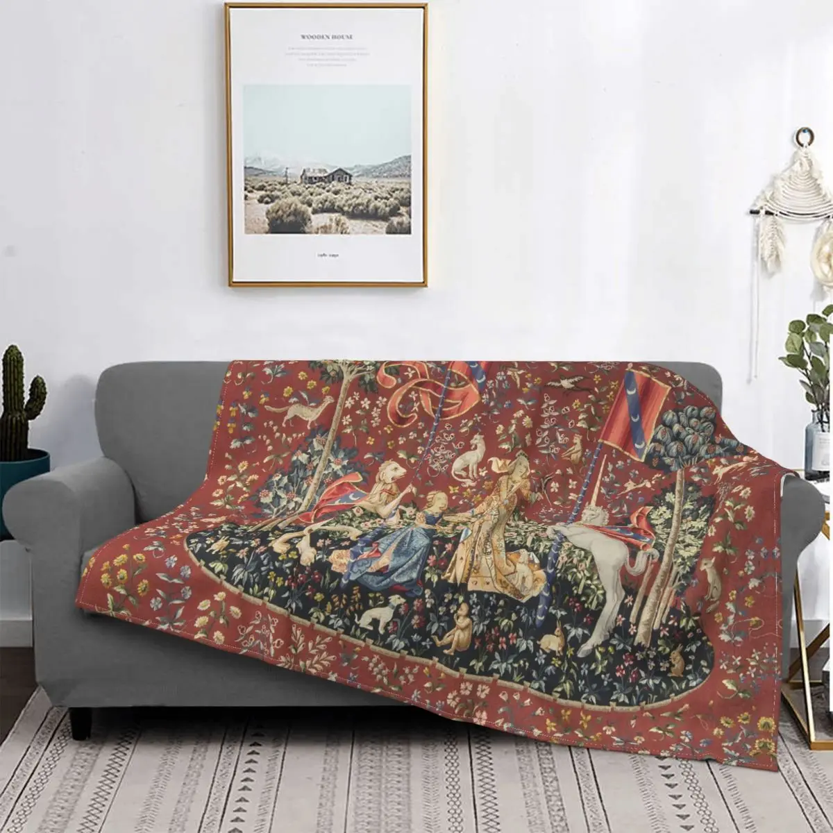 

Плюшевое фланелевое одеяло для женщин и единорогов, одеяло в ретро стиле средневековья и эпохи Возрождения, для дома, дивана, машины, супермягкое покрывало