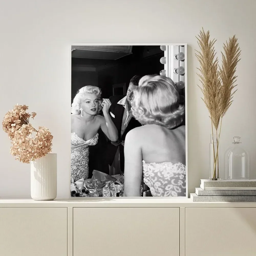 Плакат М-Мэрилин Монро из черно-белого фильма настенное искусство домашний декор