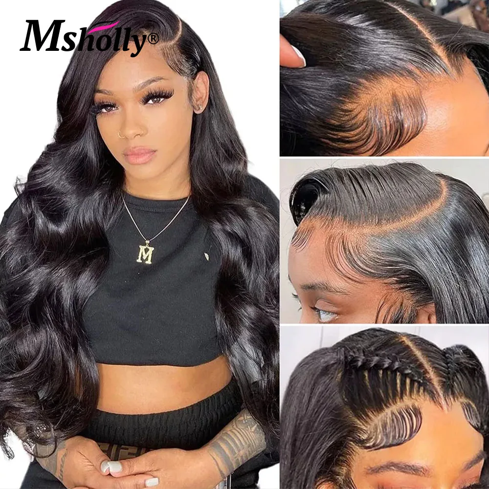 HD Transparent 13x4 Lace Front Wig Human Hair Wigs 30 inches Nature Natural Brown Body Wave Lace Front Wig 4X4 Closure Remy Wigs