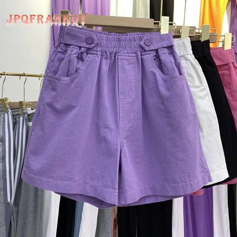 

New Shorts Women's Summer 2022 High Waist Casual Purple Pants Shorts for Women High Waisted Shorts Women Clothing Women Shorts