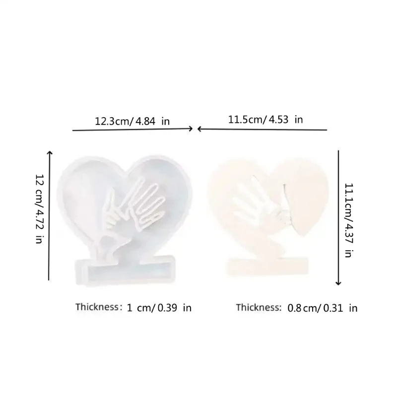 N0HB Силиконовые формы Большие руки в маленьких ручных подсвечниках Жестовые для