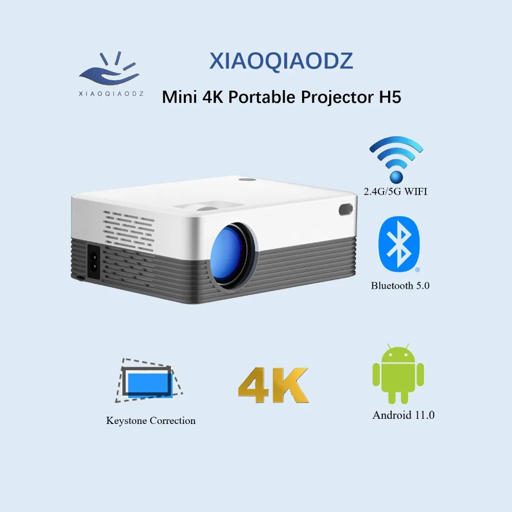 Фото XIAOQIAODZ Мини Портативный 4K проектор Домашний кинотеатр Smart LED 1080P Native 8K Android Видеоигра Карманный телефон Кино Wi-Fi BT №1