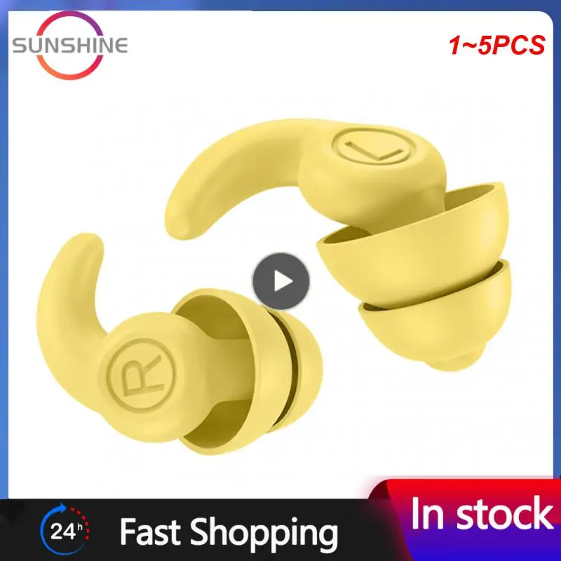 

1~5PCS Anti Noise Silicone Earplugs Waterproof Swimming Ear Plugs For Sleeping Diving Surf Soft Comfort Natation Swimming Ear