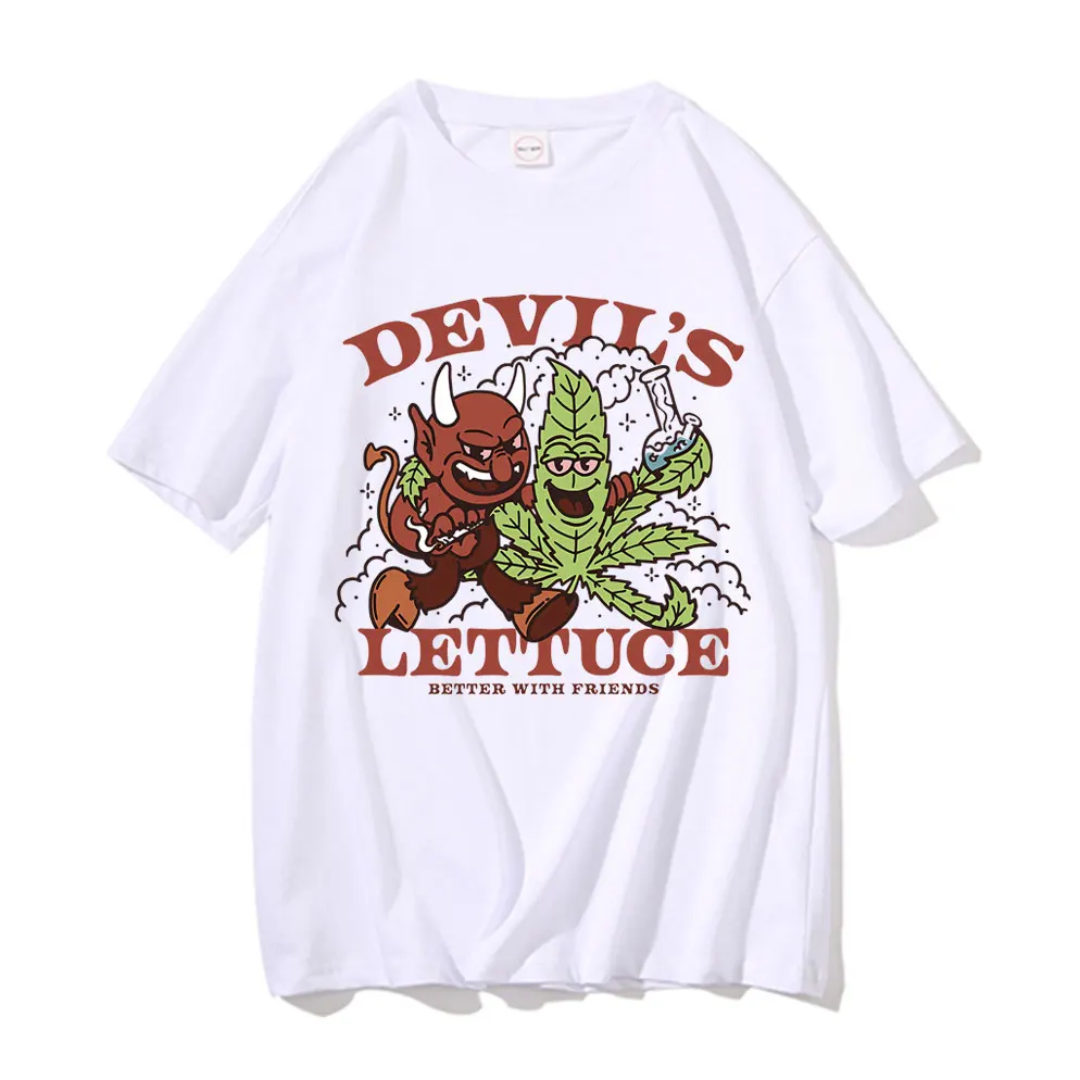 

Devil S Lettuce Better with Eriends Graphic Tshirt Plus Size Tops Men's Cotton Tees Funny Men Women Novelty Oversized T-shirts