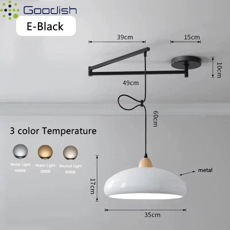 Подвесные светильники Bauhaus Nordic Ambiance с регулируемым кронштейном и LED-подсветкой, художественные креативные лампы для гостиной, домашнего декора, люстра (art.: 3920d477bb907) - 3920d477bb907