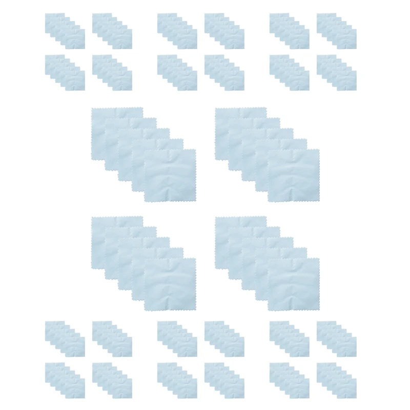 

200 шт., салфетка для чистки ювелирных изделий, серебряная полировальная ткань, индивидуально упакованная, (морской синий, 3,15X3,15 дюйма)