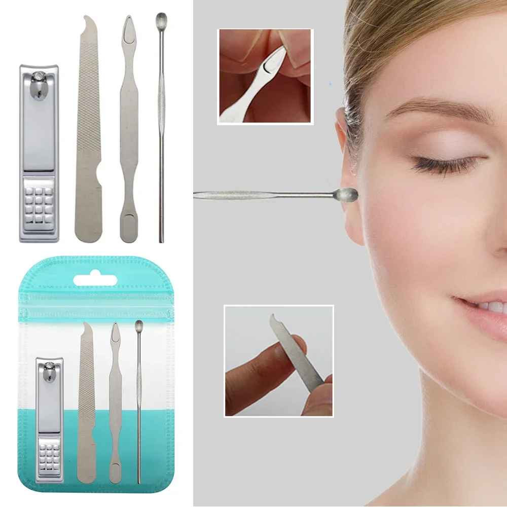 4 шт./набор пилки для ногтей из нержавеющей стали