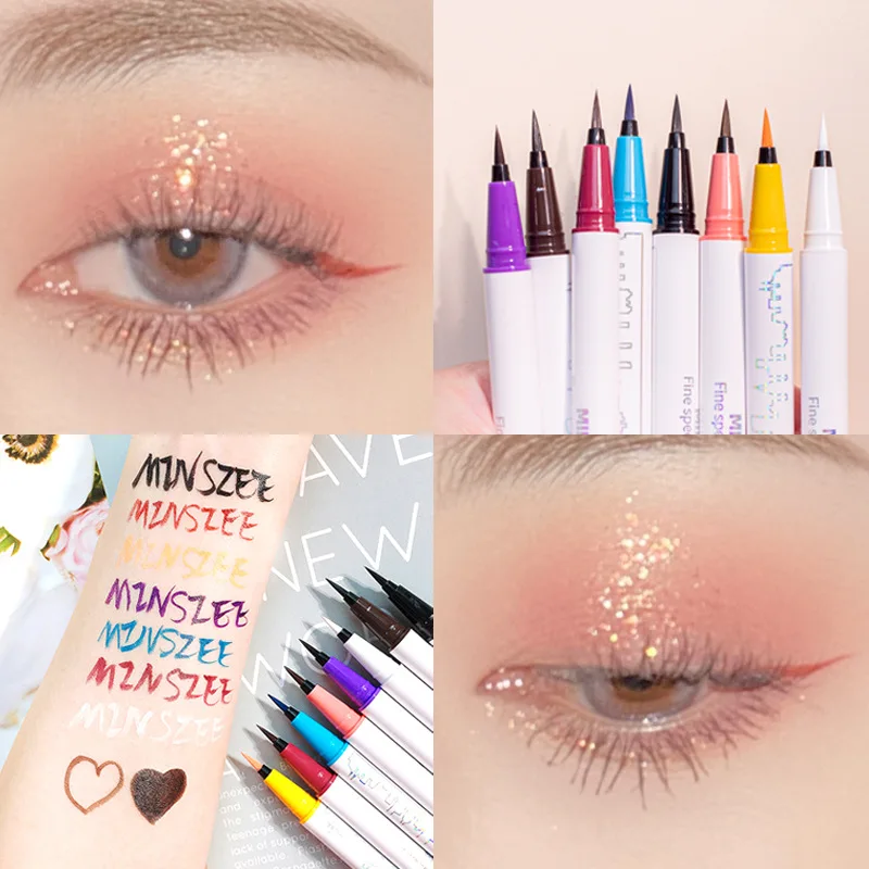 

Waterproof Liquid Eyeliner Pencil Easy to Wear Neon Colorful White Yellow Blue Purple Eye Liner Pen Makeup Eyes Cosmetics