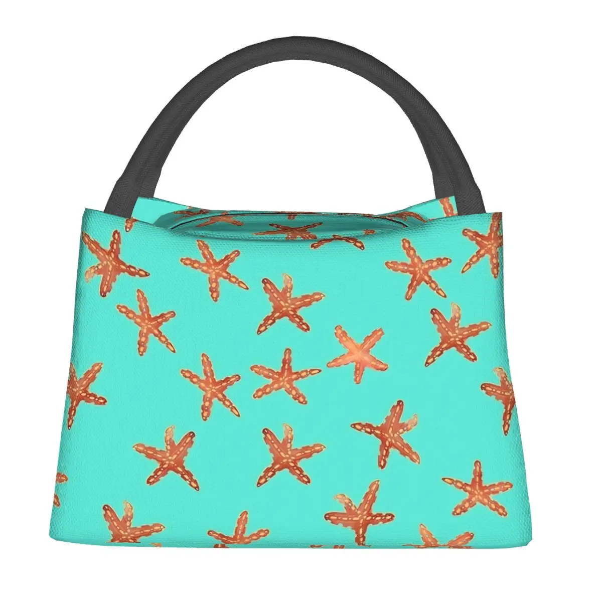 

Aqua Starfish Lunch Bag For Adult Cute Animal Lunch Box Casual Travel Cooler Bag Convenient Oxford Thermal Tote Handbags