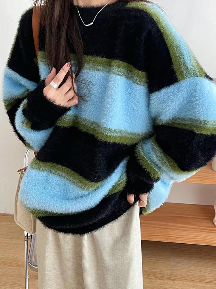 

Женский свитер с круглым вырезом, с длинным рукавом