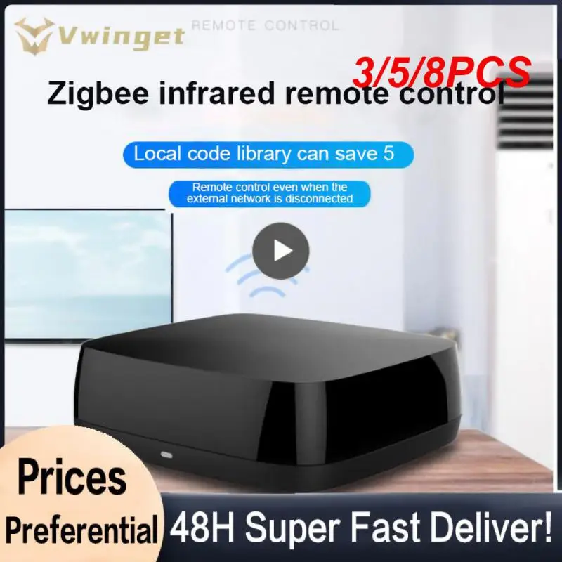 

3/5/8PCS Zigbee Ir Remote Control 5v 1a Usb Smart Life For Tv Dvd Aud Ac Tuya Smart Home Works With Alexa Google Home