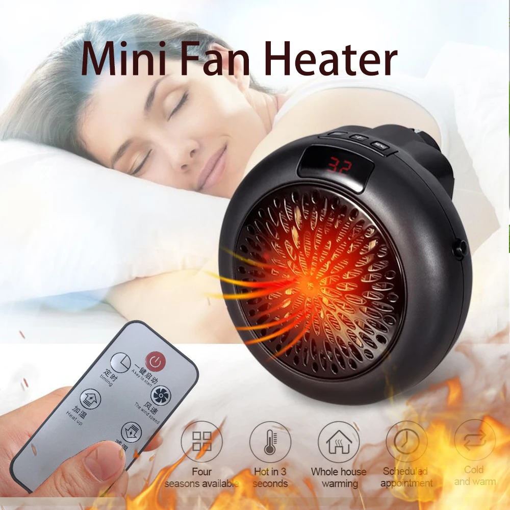 

Mini Fan Heater Home Heating Silent Electric Warm Air Fan Office Room Heaters Hand Air Heater Warmer Fan Fast Heat Thermostat
