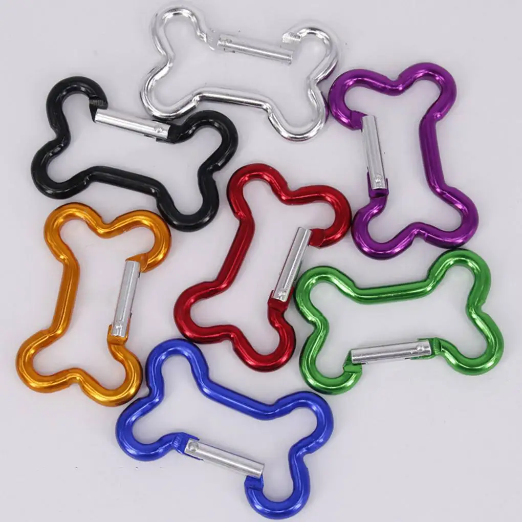 

10pcs Bone Type Carabiner Aluminum Alloy Key Chain Backpack Water Bottle Buckle Outdoor Travel Crarabiner Random Color