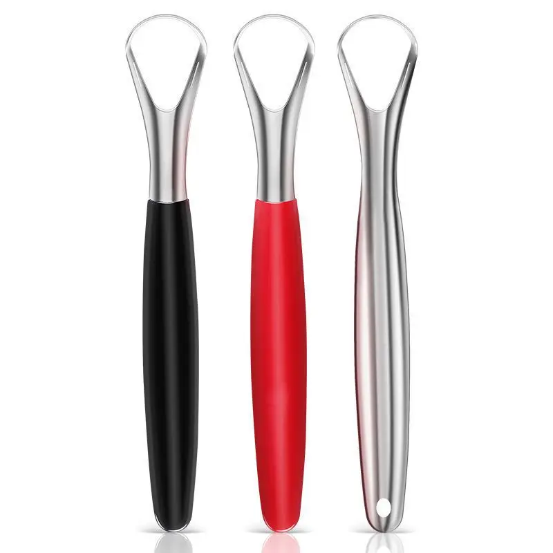 

Tongue Scrapers Reduce Bad Breath for Adults Kids Stainless Steel Metal Cleaners Brushes Oral Reusable Clean Beauty Tools