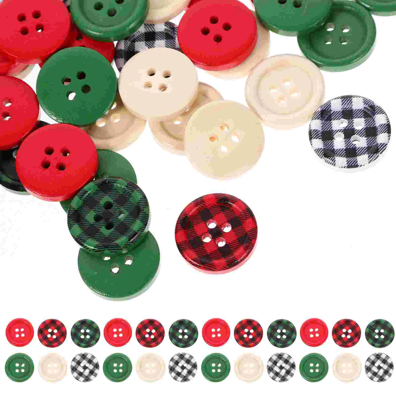 

300 Pcs Christmas Buttons Overcoat Vintage DIY Craft Decor Supplies Crafts Small