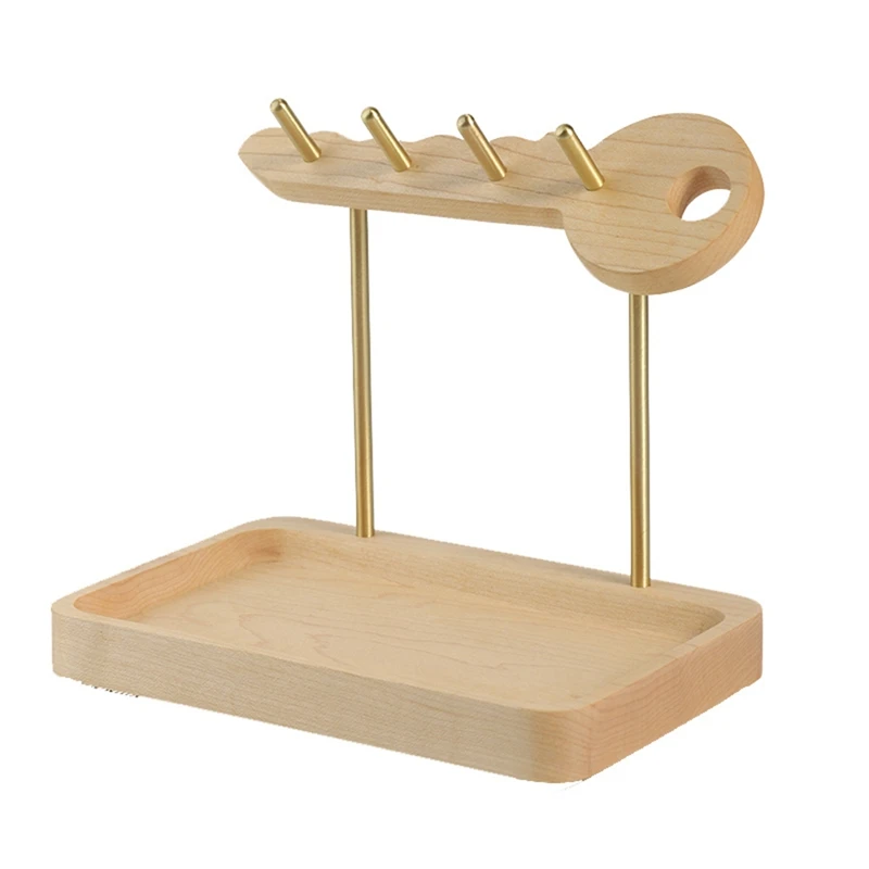 

Entry Door Hanging Key Storage Ornaments Door Key Shape Porch Storage Rack Light Luxury Solid Wood Porch Storage Rack