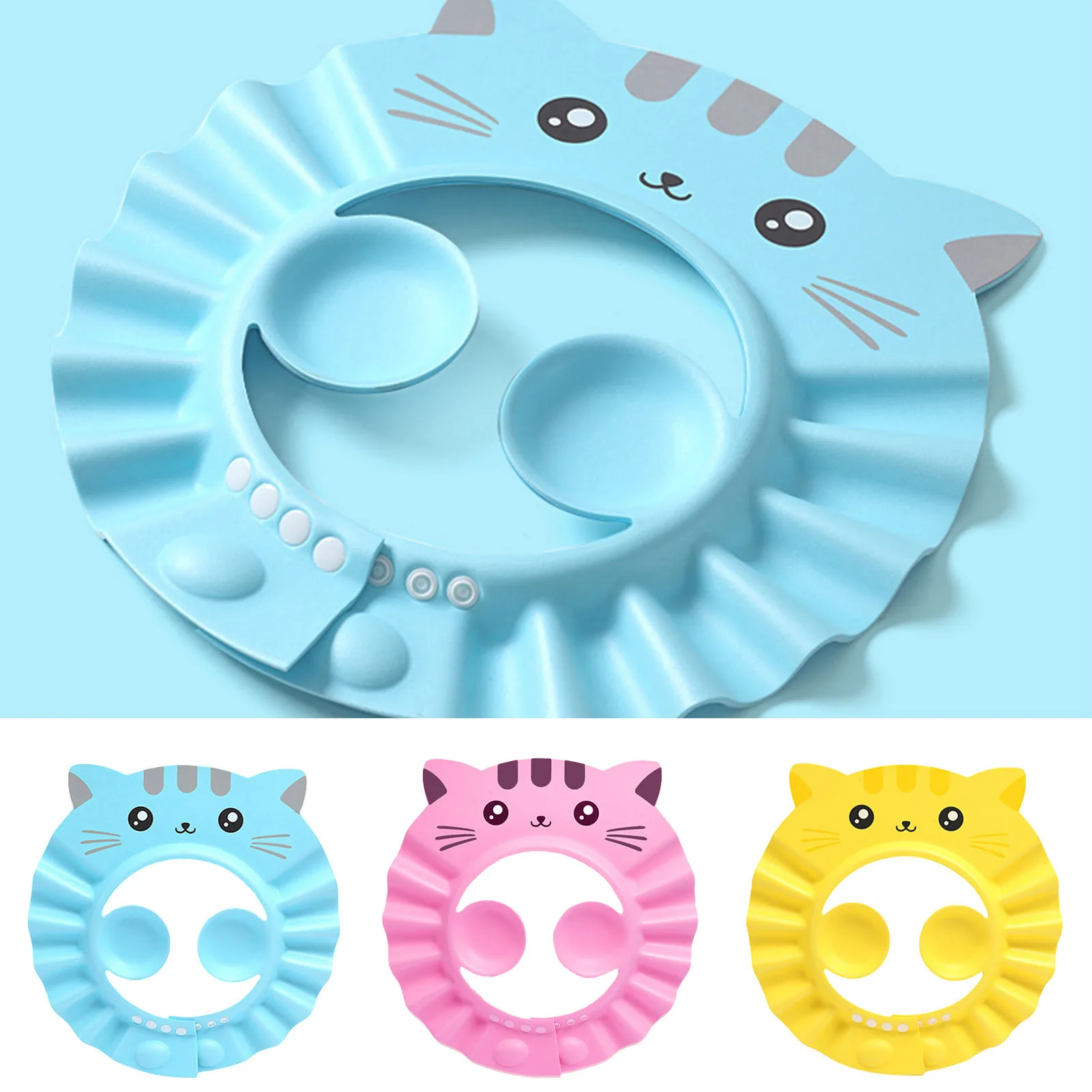 

Baby Shower Cap Adjustable Protective Hair Wash Hat For Infant Ear Protection Safe Children Kids Shampoo Shield Bath Head Cover