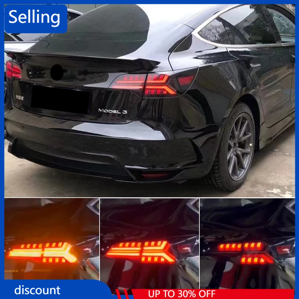 

Car Styling Tail Lamp For Tesla Model 3 Model Y 2016-2021 Tail Lights LED Dynamic Signal DRL Brake Reverse auto Accessories fast