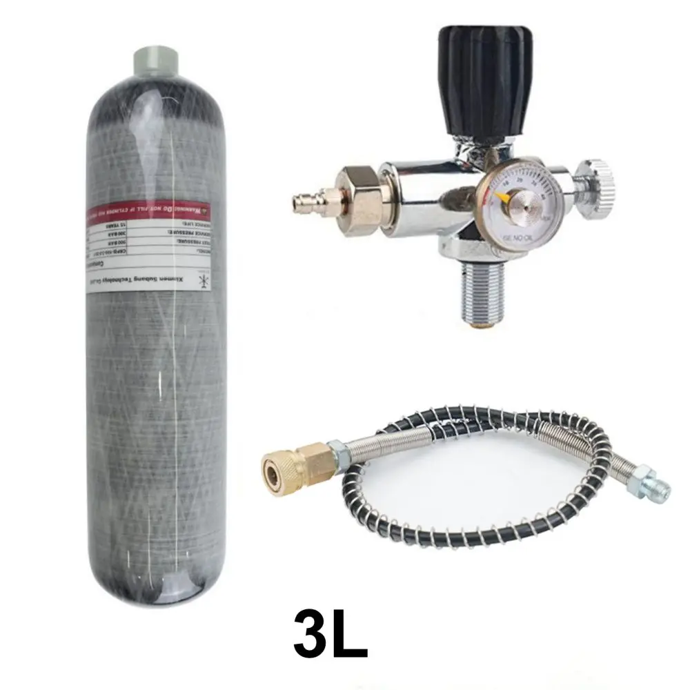

Tuxing 3L 300Bar 4500psi Carbon Fiber Cylinder Paintball HPA Tank Hunting Fill Station With Valve PCP Rifle Diving Scuba M18*1.5