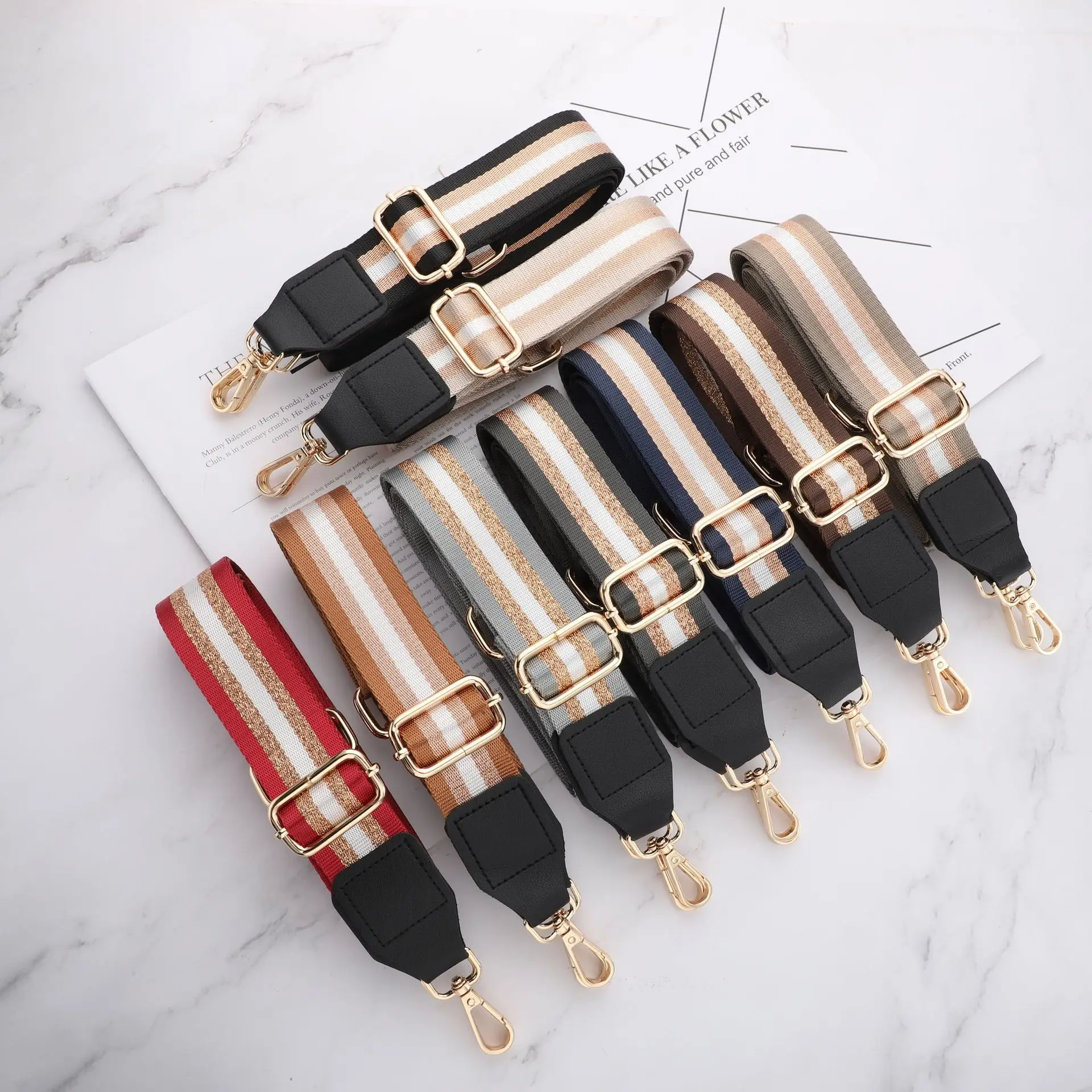 

Аксессуары для женской сумочки, ремешок через плечо 38 мм с регулируемыми ремешками в полоску для сумки