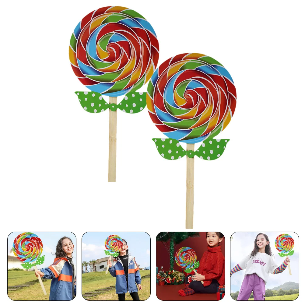 

2 Pcs Poppets Kids Vase Filler Stems Princess Fairy Wand Wedding Decor Scene Decorative Props Lollipop Photo Toys Fake