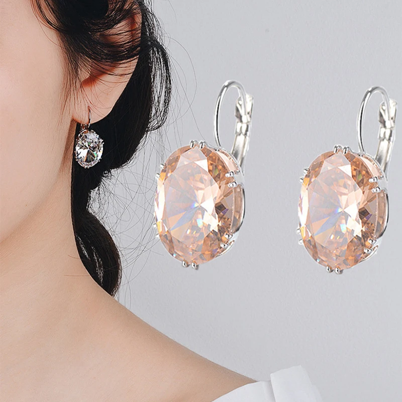 

Astuyo Wish Simple Style Ear Drops Stud Earrings for Women Cubic Zirconia Dangle Hoops Fashion Female Jewelry Present Gift