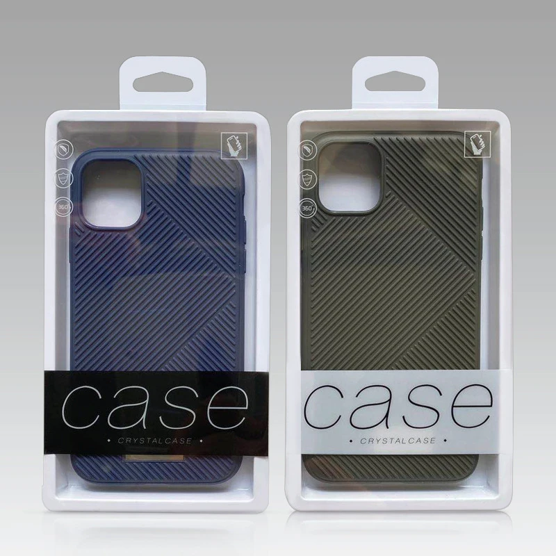 

50Pcs Mobile Phone Protective Case High-end Packaging Box Transparent Window White Cardboard and PVC Display Box With Hook up