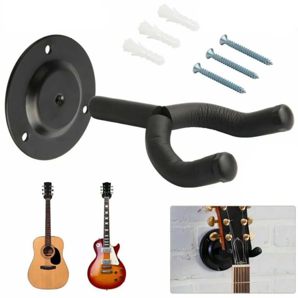 

Universal Wall Mount Guitar Stand Holder Bass Bracket With Cushioned Arms With Screws Bass Instrument Guitar Accessories