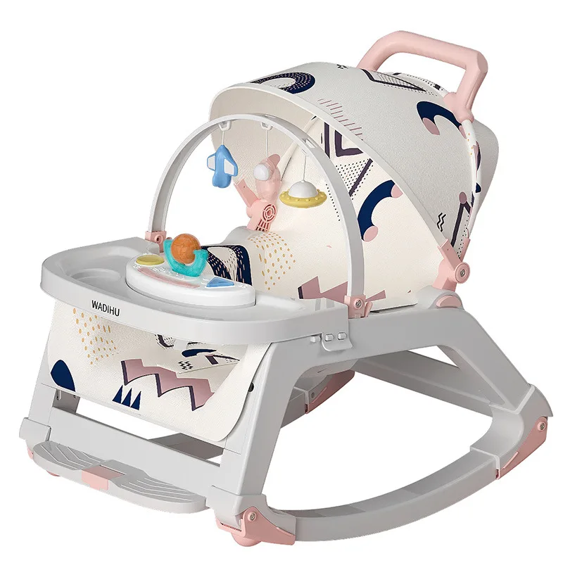 Multi-functional Rocking Chair Baby Artifact Early Education Music Baby Comfort Chair Rocking Car Cradle Sleeping Basket