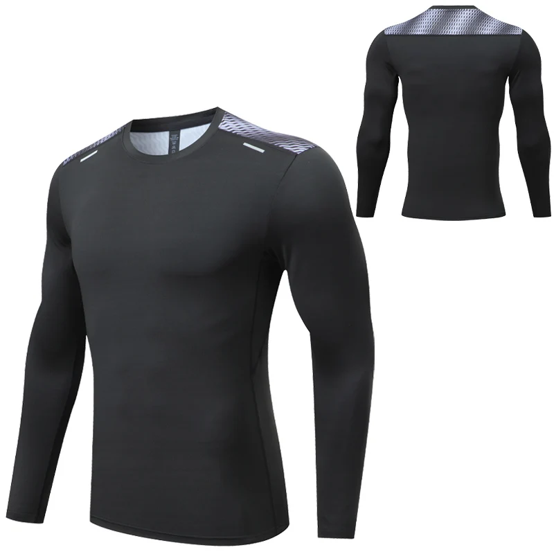 

Gym Tshirts For Men Long Sleeve Dry Fit Compression Running Shirt Tight Sport Training Tee Breathable Outdoor Workout Undershirt