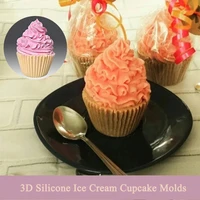 3d silicone soap candle making mold ice cream cupcake molds chocolate craft molds diy handmade soap molds home decor supplies