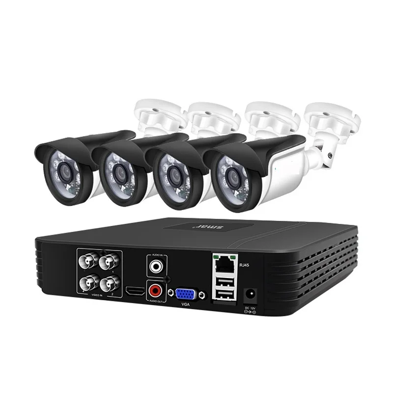 

2022 4-канальная система видеонаблюдения 720P/1080P комплект камеры AHD 5 в 1, система видеонаблюдения, комплект уличных камер безопасности, Электрон...