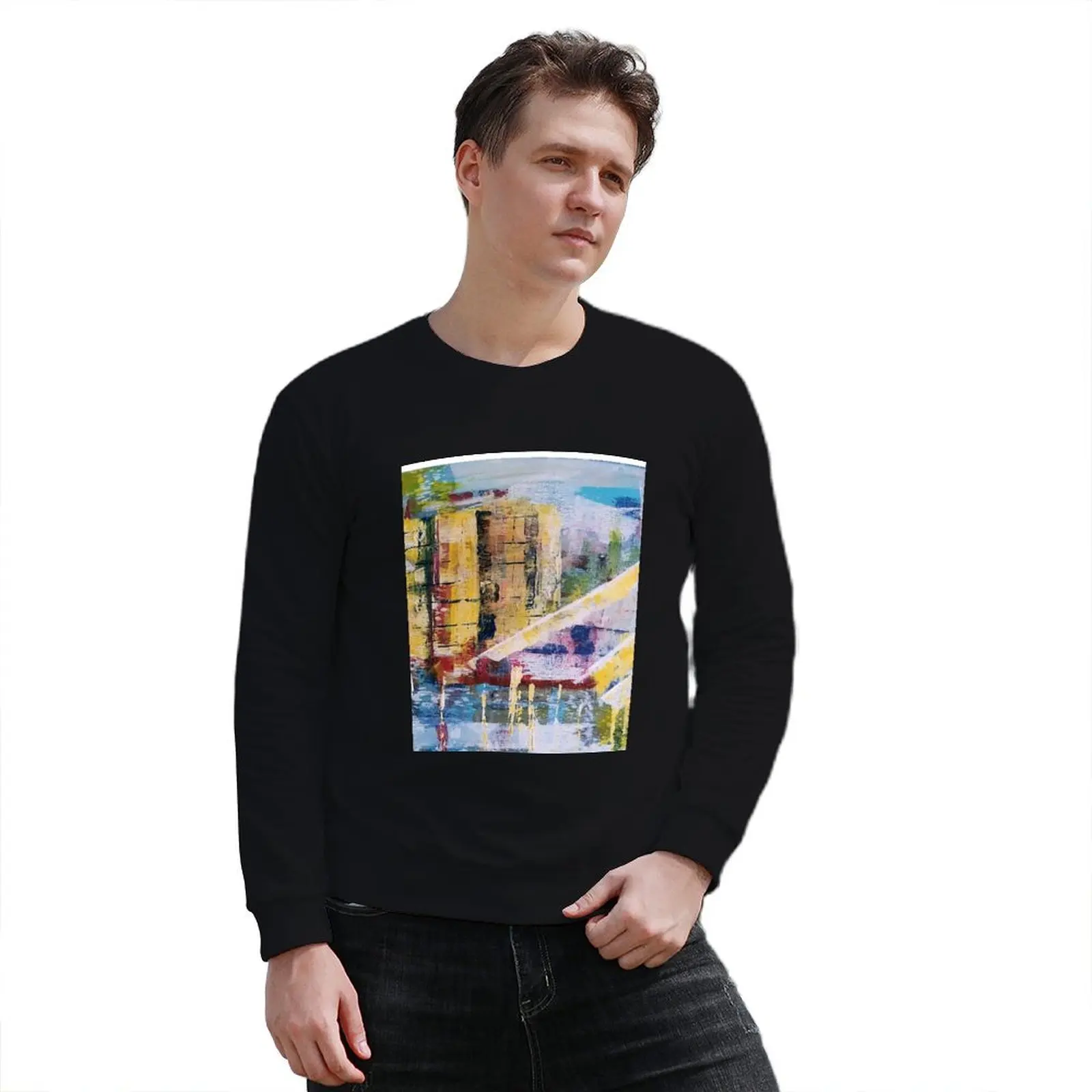 Abstract City Scape Original by CarolAnn пуловер с капюшоном мужской зимний свитер толстовки