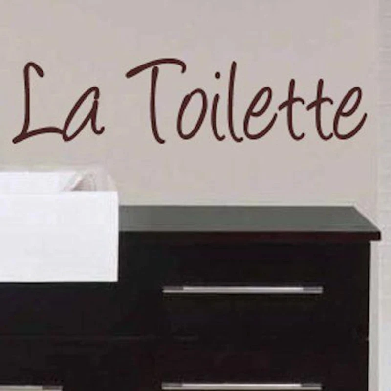 Franse Woondecoratie-Wc Входной знак Стикер La Toilette Muursticker Citaat Decal Voor Frankrijk Домашний декор для