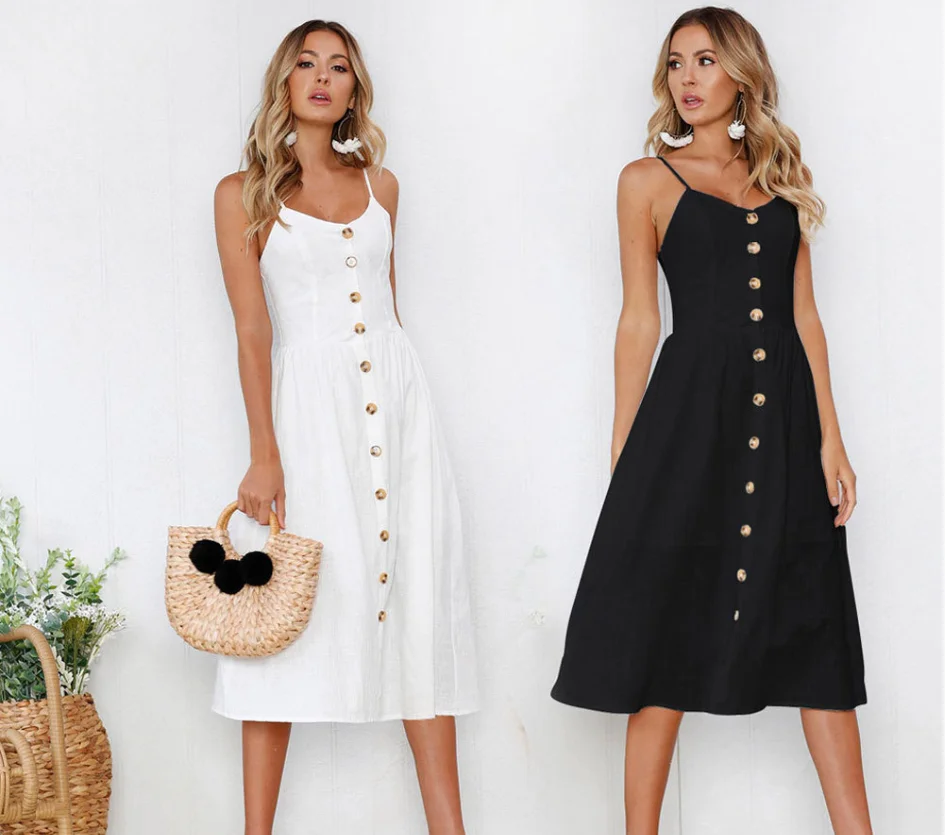 

Plus Size 2021 New Women's New Print Floral Stripe Long Dress Sexy V-Neck Sleevele Button Beach Casual Boho Midi Dress Vestidos