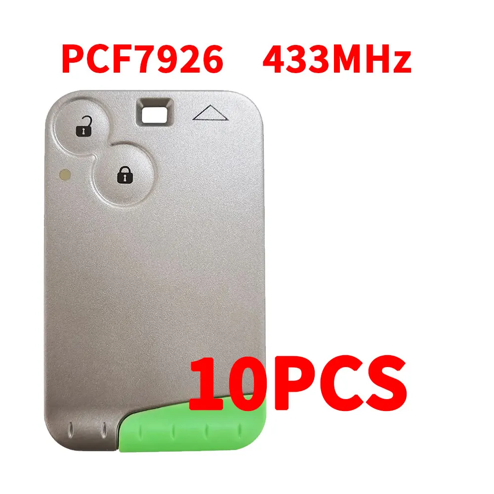 

Ключ для смарт-карты XNRKEY, 2 кнопки, 10 шт., чип PCF7926, 433 МГц, без слов, без логотипа, с серым лезвием для Renault Laguna, дистанционный Автомобильный ключ