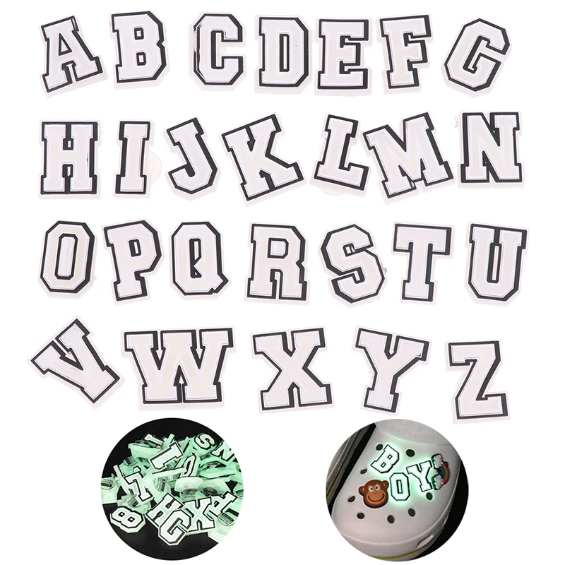 

Luminous Letter A-Z Letter Shoe Buckle Minimalist PVC Shoe Decoration Wristband Accessories Luminous Letter Shoe Flower