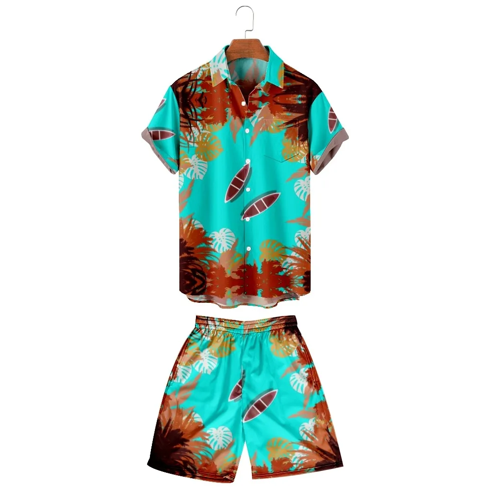 

2022 new men's casual breathable polo shirt + Beach Shorts Set can be customized for fashion