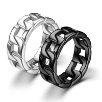 megin d stainless steel titanium chains weaven hip hop punk vintage rings for men women couple friends gift fashion jewelry anel