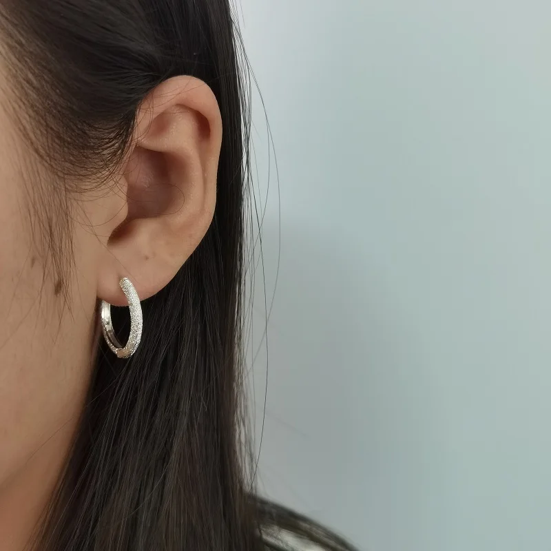 

S925 Silver Plated Hoop Earrings For Women Copper Alloy Earrings Korean Design Party Fashion Jewelry Accessori 2022 New Arrival
