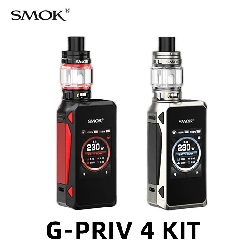 Vape Original SMOK G-PRIV 4 Kit Box Mod 230W Electronic Cigarette G PRIV 4 With TFV18 Mini Tank Fit V18 Mini Mesh Coil Vaporizer